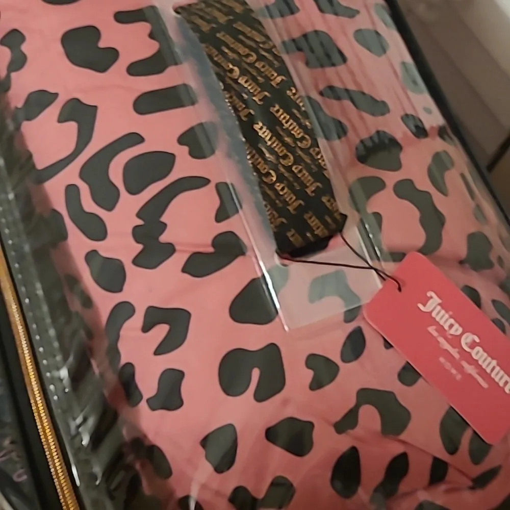 Juicy Couture Pink and Black Leopard 8pc Comforter Set - King